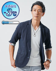 クールマックス素材袖裏チェック7分袖テーラードジャケット