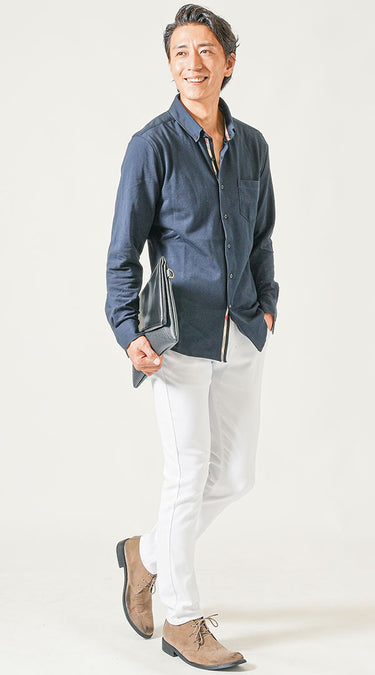 ダサいと言われないメンズにおすすめの白パンツコーデ例