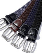 編み込み本革ベルト