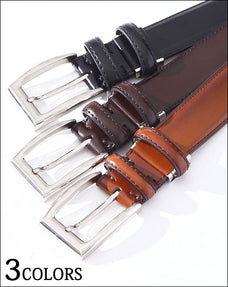 牛革ダブルループビジネスカジュアルベルト