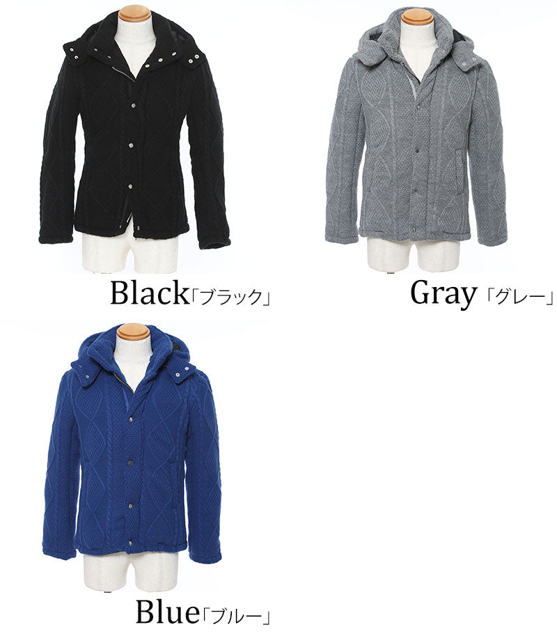 美品⁂マンシングウェア⁂ダウン切替ニットジャケット　アーガイル　トリコロール　M 中綿ダウンジャケット ニット アウター メンズ 冬 おしゃれ 暖かい