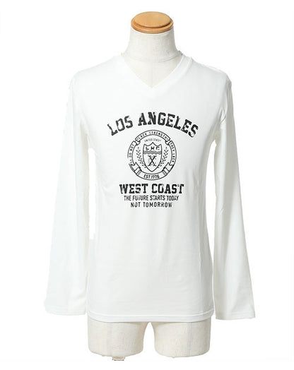 英字カレッジデザインⅤネックＴシャツ