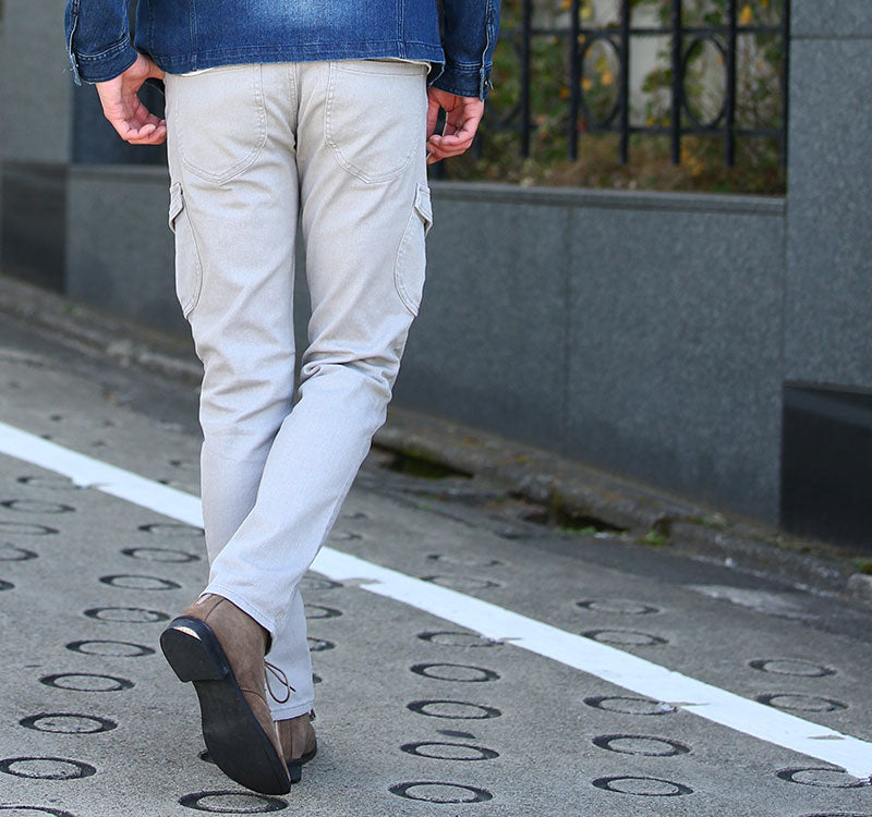 ストレッチツイルテーパードカーゴパンツ