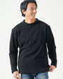 日本製厚手ボンバーヒート裏起毛素材モックネック長袖Tシャツ
