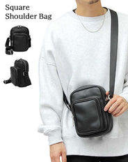PUレザースクエアミニショルダーバッグ