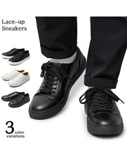 PUレザーレーススニーカー