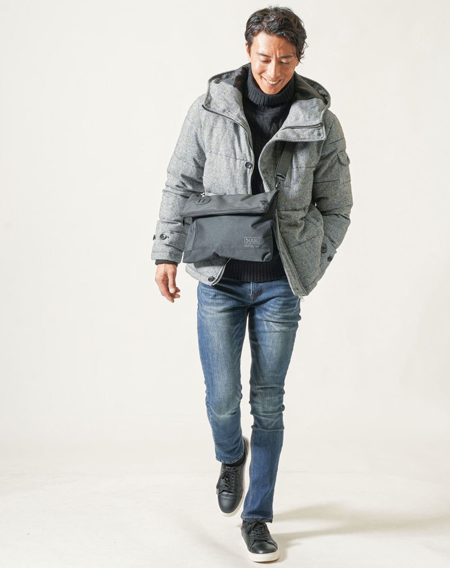 スプリットレザーレースアップスニーカー