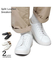 スプリットレザーレースアップスニーカー