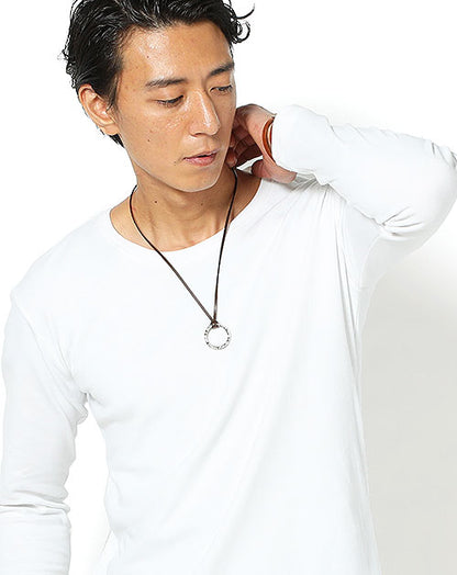 日本製Vネック・クルーネック無地長袖コットンカットソー