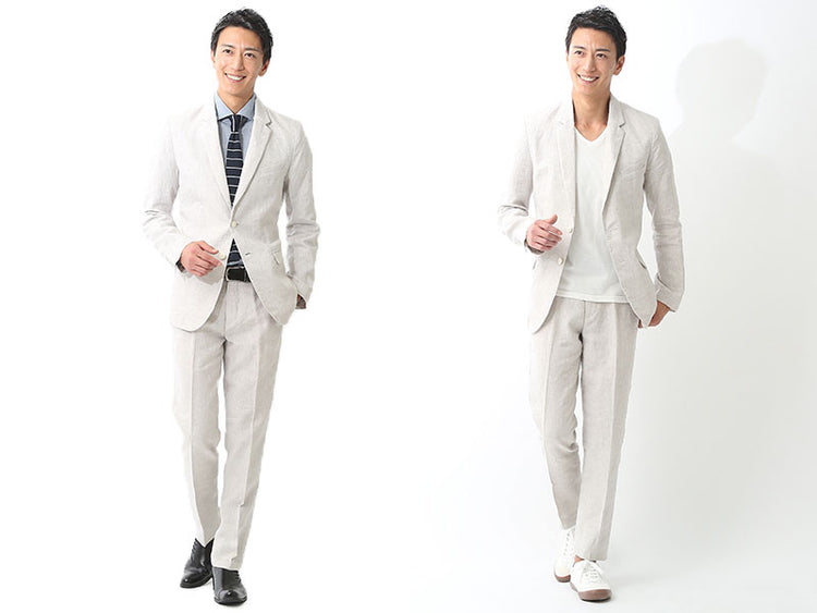 日本製 プレミアム麻100%杢調テーラードジャケット Designed by Bizfront in TOKYO