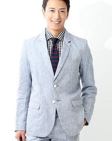 日本製 プレミアム麻100％杢調テーラードジャケット