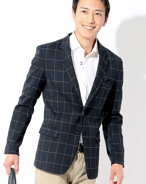 プレミアムストレッチウィンドウペンテーラードジャケット 日本製