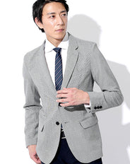 プレミアム千鳥格子チェック柄テーラードジャケット 日本製