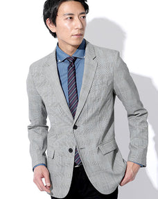 プレミアムグレンチェック柄テーラードジャケット 日本製