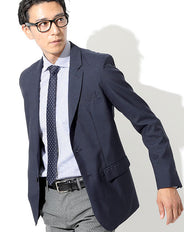 ウール混ピンチェックテーラードジャケット 日本製