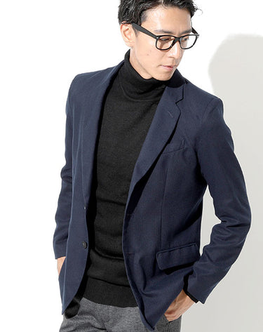 日本製 プレミアム薄起毛ヘリンボーン柄テーラードジャケット Designed by Bizfront in TOKYO