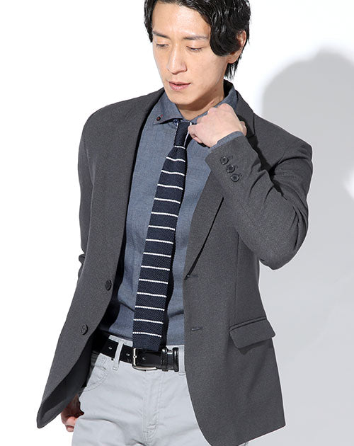 日本製 プレミアムグレーバーズアイ洗濯機可能テーラードジャケット