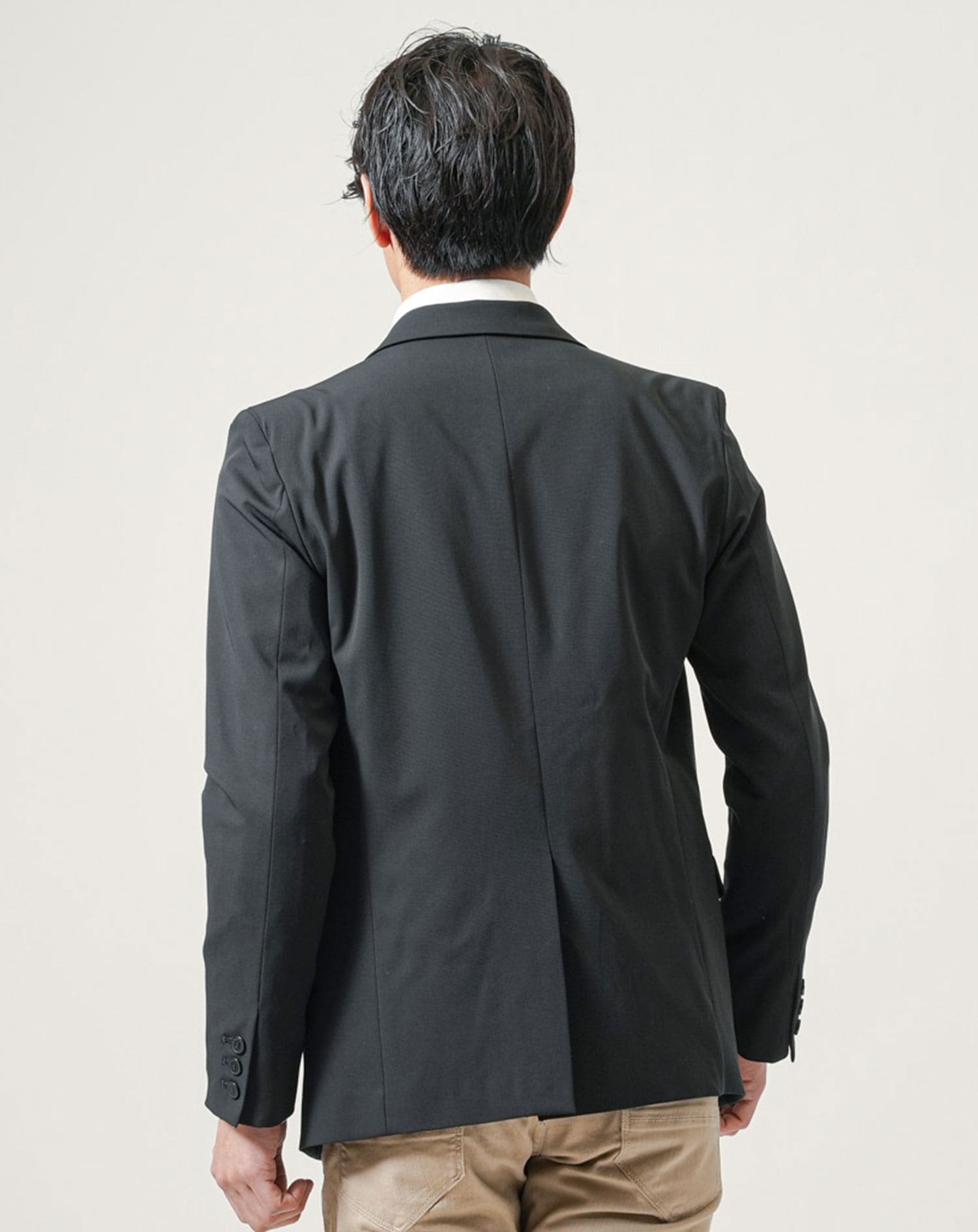 日本製ストレッチ長袖テーラードジャケット