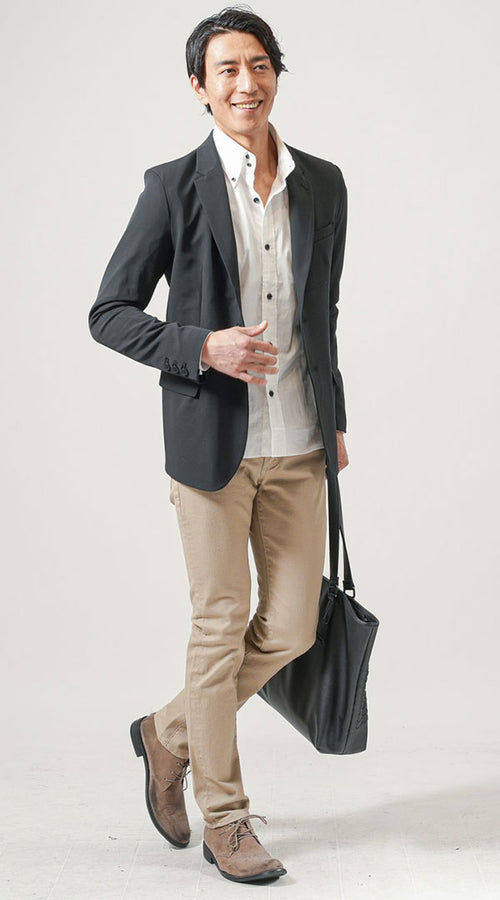 メンズにおすすめの黒ジャケットコーデ