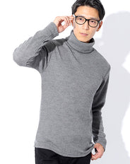 日本製 ウール混タートルネックリブスリムニットソー Designed by Bizfront in TOKYO