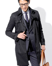 日本製スリムフィットプレミアムダブルトレンチコート