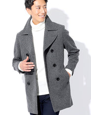 日本製 プレミアムダブルブレストピーコート Biz