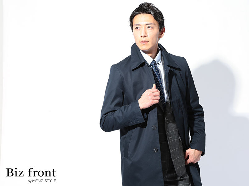 【カシミヤ100%】日本製 ステンカラーコート メンズ コート ブラック 美品