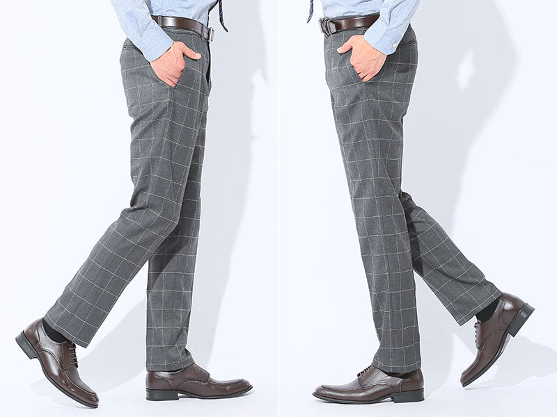 TRAMAROSSA トラマロッサ ●ウインドペンチェックストレッチパンツ サイズ32 メンズ グレー ビジネスカジュアル メンズ チェックパンツ 日本製ウィンドウペン