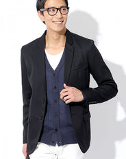 日本製 プレミアムウール100%無地テーラードジャケット Designed by Bizfront in TOKYO