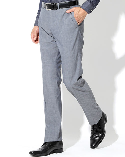 ゆったりシルエットシャンブレーノータックスラックス