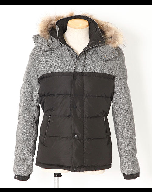 フードデザインバイカラーダウンジャケット