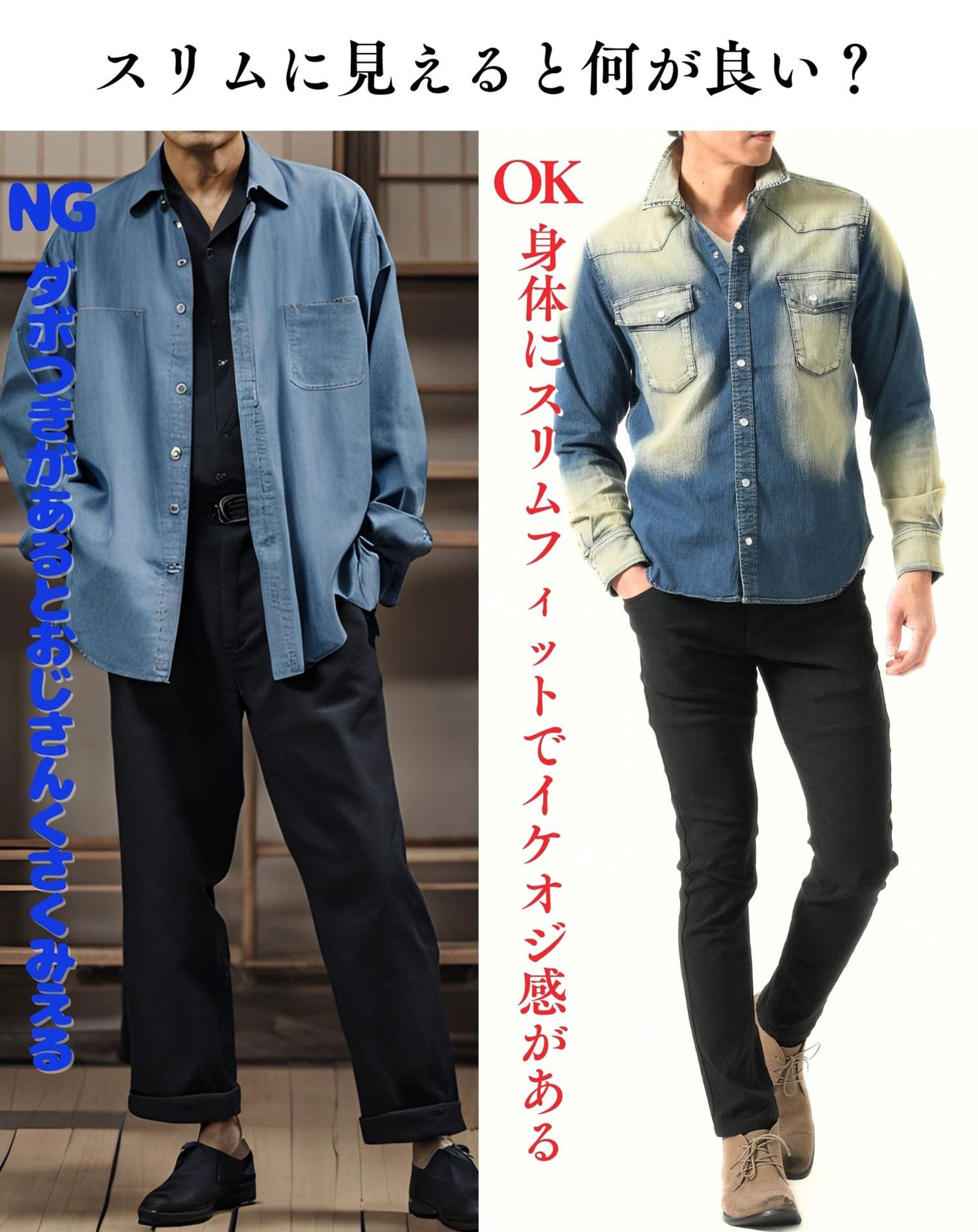 ヴィンテージ加工長袖ウエスタンデニムシャツ デニムシャツ