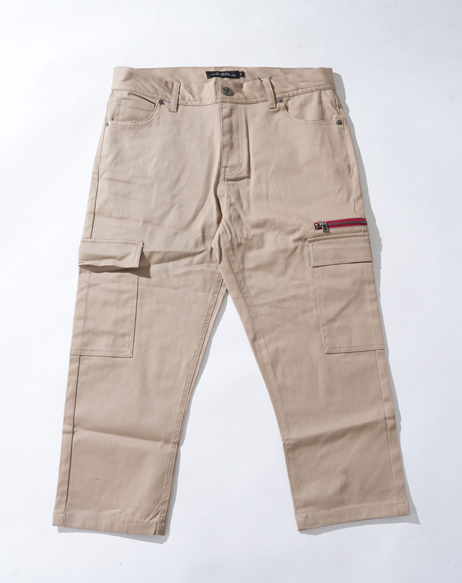 サイドジップストレッチスキニーチノカーゴクロップドパンツ