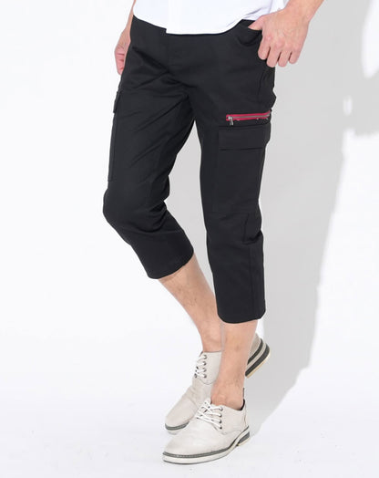 サイドジップストレッチスキニーチノカーゴクロップドパンツ
