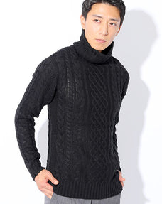 ローゲージタートルネックニットセーター