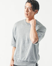 接触冷感オーバーサイズ半袖サマーニットTシャツ