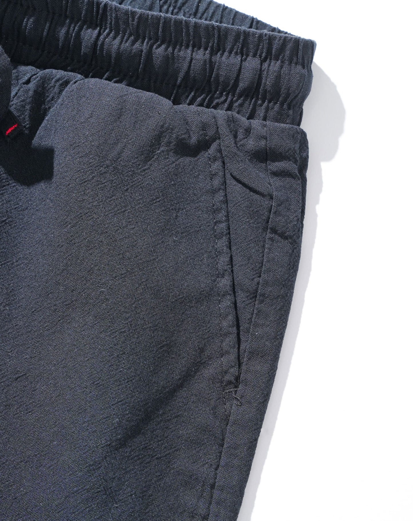 綿麻素材ストレッチイージハーフパンツ