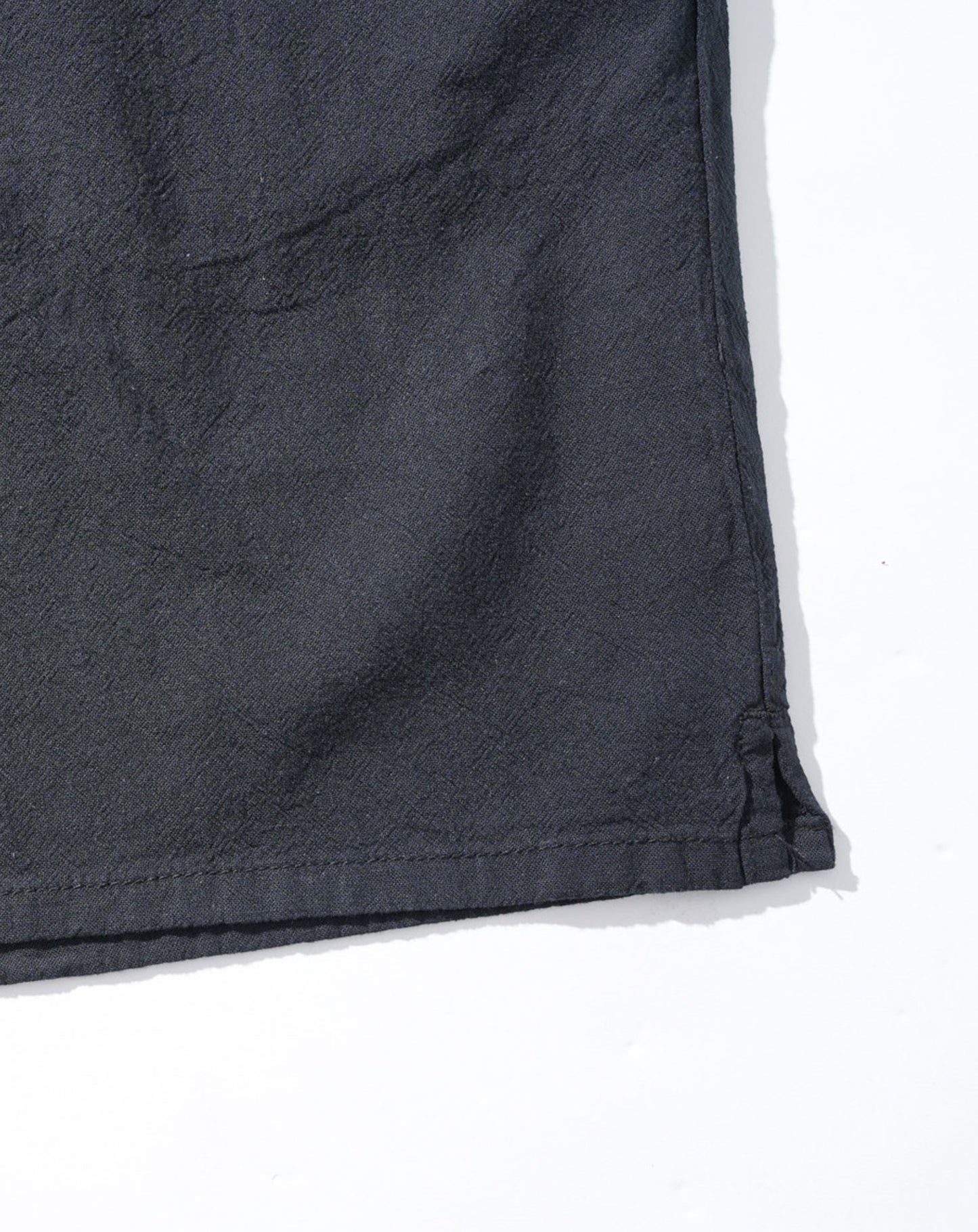 綿麻素材ストレッチイージハーフパンツ