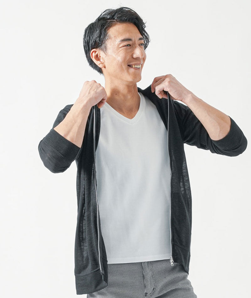 FOXEY 上質コットン サマーニット ジップアップパーカー フーディー 38