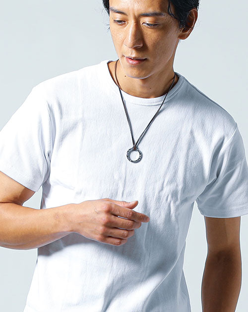 スパンテレコ素材クルーネック・ヘンリーネック半袖Tシャツ