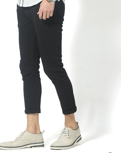 カルゼ織りストレッチテーパードアンクルパンツ