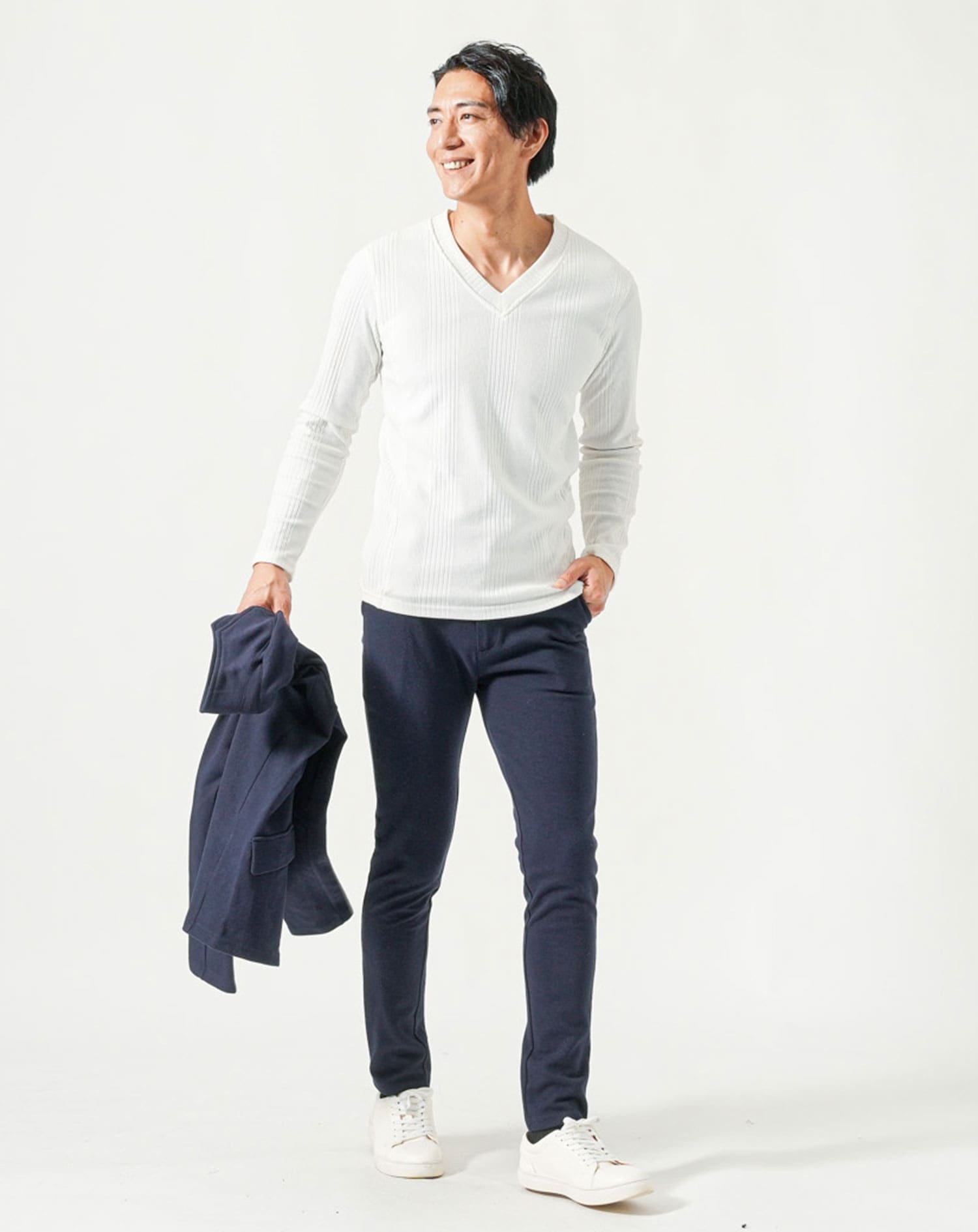 セットアップ カルゼ織りイタリアンスタンドカラージャケット