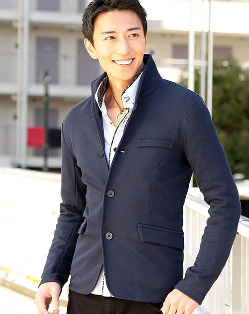 春アウター イタリアンカラージャケット メンズ