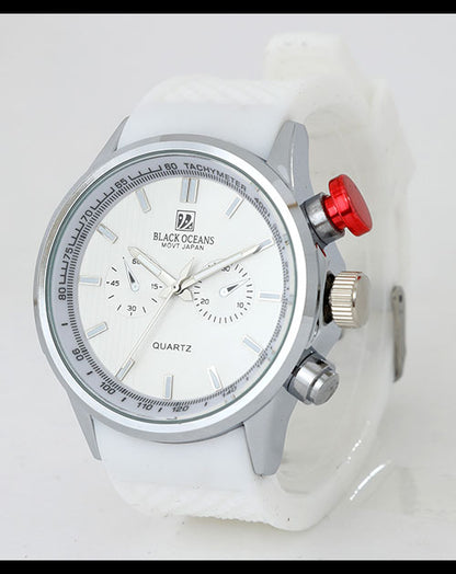 ワンポイントデザインウレタンベルトウォッチ