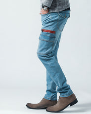 スキニーテーパードストレッチデニムカーゴパンツ