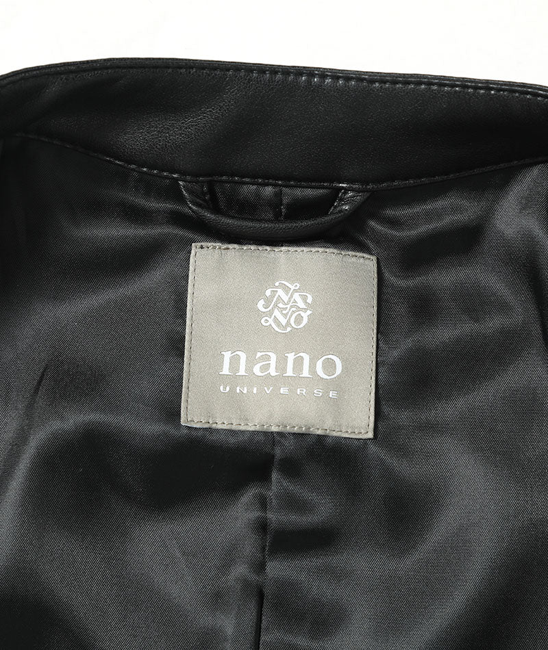 nano･universe(ナノ・ユニバース)シンセティックレザーシングルライダースジャケット