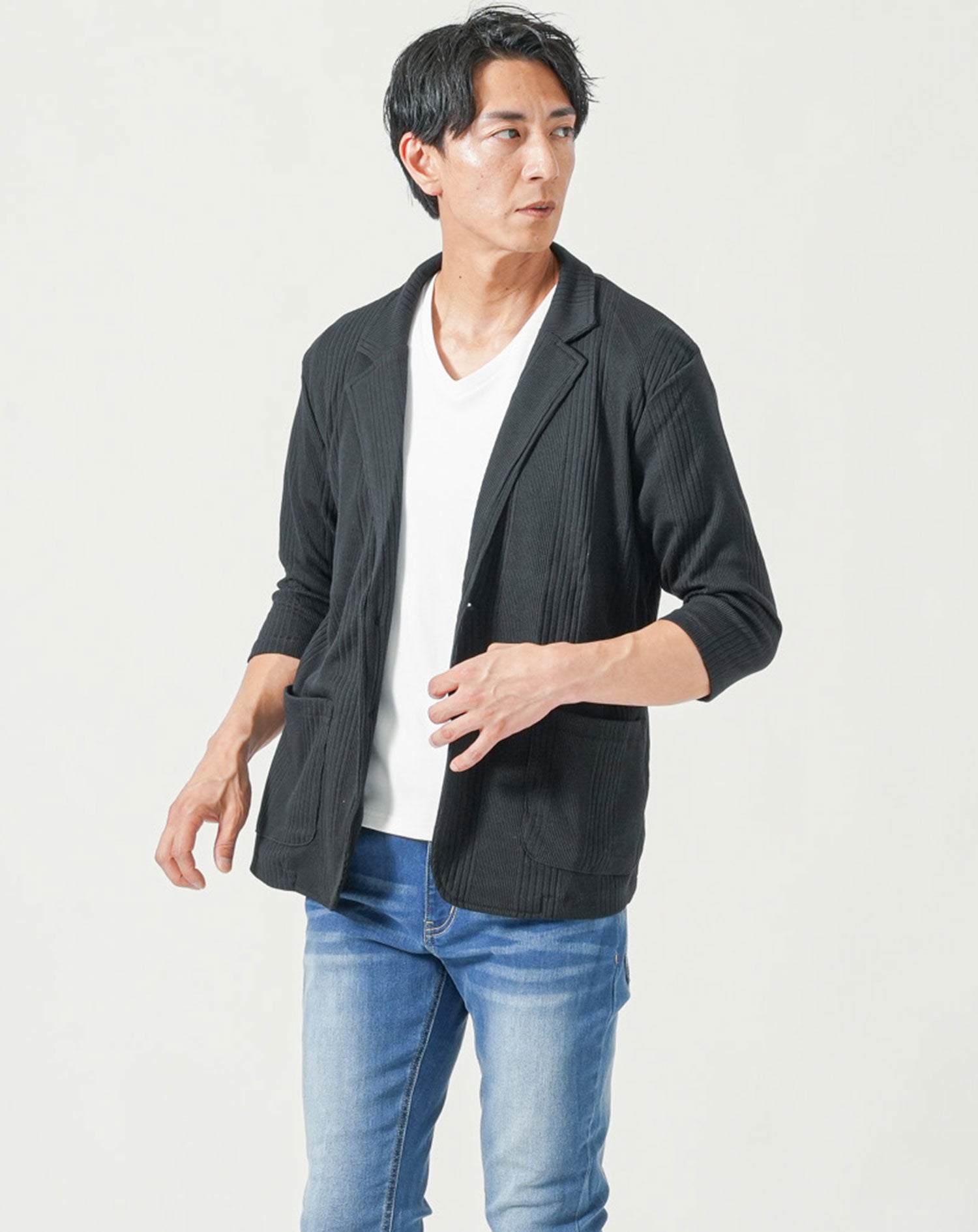 涼しい 七分袖夏用サマージャケット メンズ薄手カジュアル ｜ メンズ