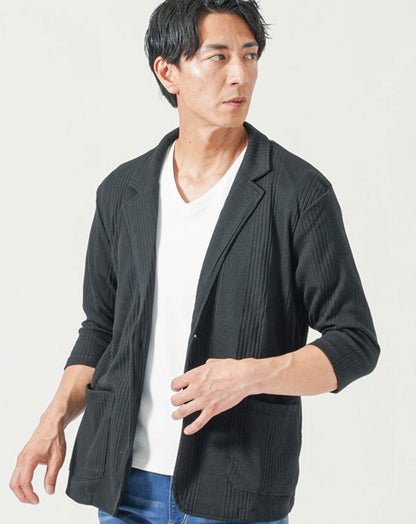 ランダムテレコ7分袖テーラードジャケット