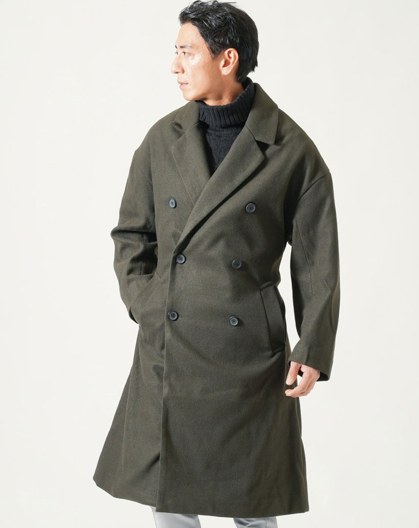 ベルト付トレンチロングコート