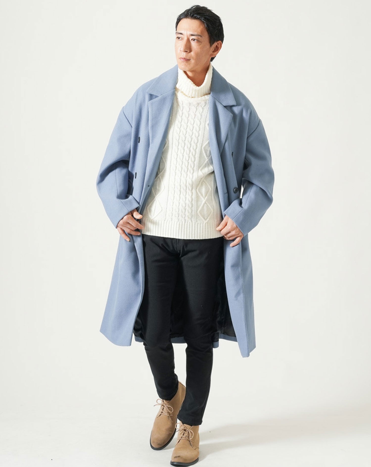 ベルト付トレンチロングコート